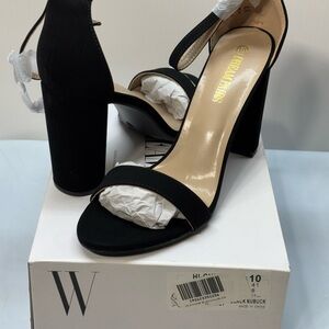 Dream Pairs Black Chunky Heel Sandals Women’s Size 10 Ankle Strap Open Toe